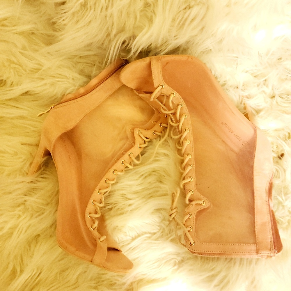 Blush pink booties